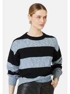 Rodier Sweter w kolorze czarno-błękitnym rozmiar: M. Czarne swetry oversize Rodier, m, bez wzorów, z bawełny, bez ramiączek. Za 164,02 zł.