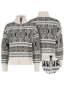 Eight2Nine Sweter w kolorze kremowo-czarnym rozmiar: XS. Brązowe swetry oversize Eight2Nine, xs, bez wzorów, z wełny, bez ramiączek. Za 114,17 zł.