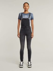 G-Star Ogrodniczki dżinsowe w kolorze antracytowym rozmiar: 27. Szare kombinezony G-Star, bez wzorów, retro, bez kołnierzyka, bez ramiączek. Za 139,95 zł.