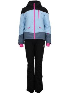 Peak Mountain 2-częściowy zestaw narciarski "Acorse" w kolorze niebiesko-czarnym rozmiar: L. Czarne kurtki sportowe Peak Mountain, l, bez wzorów, bez kaptura, narciarskie. Za 590,20 zł.