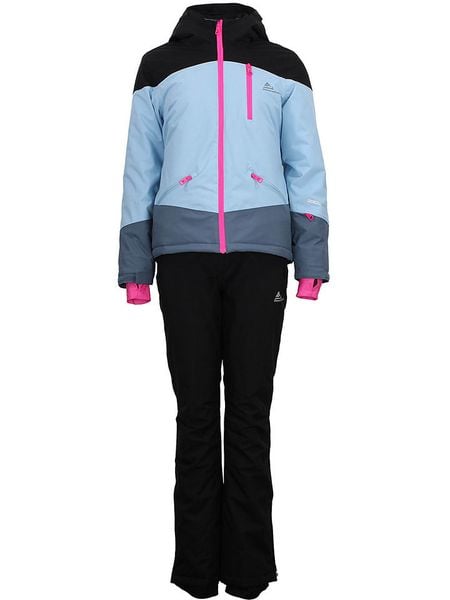 Peak Mountain 2-częściowy zestaw narciarski "Acorse" w kolorze niebiesko-czarnym rozmiar: S. Czarne kurtki sportowe Peak Mountain, m, bez wzorów, bez kaptura, narciarskie. Za 588,81 zł.