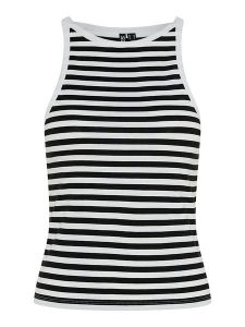 Pieces Top "Jane" w kolorze czarno-białym rozmiar: XL. Białe topy Pieces, xl, bez wzorów, bez kołnierzyka, bez ramiączek. Za 26,31 zł.