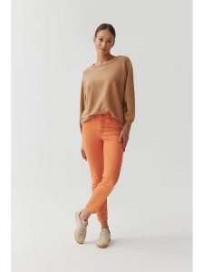 TATUUM Dżinsy - Slim fit - w kolorze pomarańczowym rozmiar: 40. Pomarańczowe jeansy Tatuum, z aplikacjami, ze skóry. Za 188,85 zł.