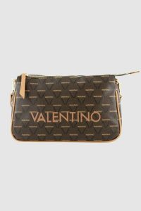 VALENTINO Mała brązowa listonoszka Liuto. Brązowe listonoszki Valentino by Mario Valentino, bez wzorów, małe, bez dodatków. W wyprzedaży za 331,99 zł.
