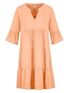 Sublevel Sukienka w kolorze pomarańczowym rozmiar: L. Pomarańczowe sukienki Sublevel, l, bez wzorów, z wiskozy, bez kołnierzyka, bez ramiączek, midi. Za 113,99 zł.