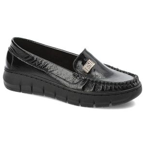 Czarne Półbuty Armodo Eleganckie Obuwie Damskie. Czarne półbuty Armodo, bez wzorów, ze skóry, bez obcasa, bez zapięcia. Za 349,00 zł.
