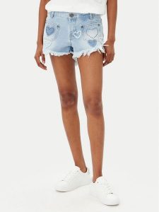 One Teaspoon Szorty jeansowe Retro Dukes 26849 Niebieski Relaxed Fit. Niebieskie szorty One Teaspoon, bez wzorów, z bawełny, retro. Za 439,99 zł.