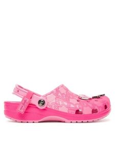 Crocs Klapki Barbie Classic Clog 211405 Różowy. Czerwone klapki Crocs, bez wzorów, z tworzywa sztucznego, bez obcasa. Za 249,99 zł.