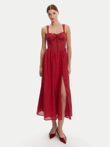 Bardot Sukienka koktajlowa 59237DB Czerwony Regular Fit. Czerwone kombinezony Bardot, bez wzorów, wizytowe, bez kołnierzyka, bez ramiączek. Za 459,99 zł.