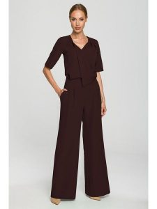 Made of emotion Kombinezon w kolorze brązowym rozmiar: L. Brązowe kombinezony Made Of Emotion, l, bez wzorów, bez kołnierzyka, bez ramiączek. Za 241,45 zł.