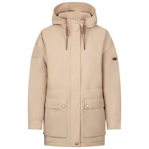 Trespass Sasser - Damska kurtka przeciwdeszczowa Light Sand. Brązowe kurtki Trespass, bez wzorów, bez kaptura. Za 478,99 zł.