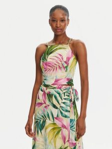 Guess Top W5GH74WH9Z2 Kolorowy Slim Fit. Topy Guess, xs, z aplikacjami, z wiskozy, bez kołnierzyka, bez ramiączek. Za 189,99 zł.