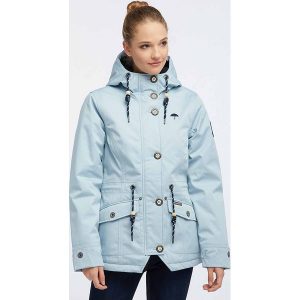 Parka funkcyjna w kolorze błękitnym. Niebieskie płaszcze marki Schmuddelwedda Women, bez wzorów. W wyprzedaży za 300,95 zł.
