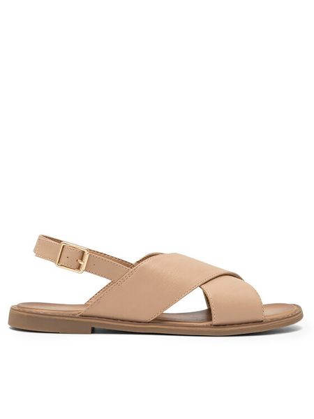 Jenny Fairy Sandały WS5551-10 Beżowy. Brązowe sandały Jenny Fairy, bez wzorów, z syntetyku, bez obcasa, na płaskiej podeszwie, bez zapięcia. Za 99,99 zł.