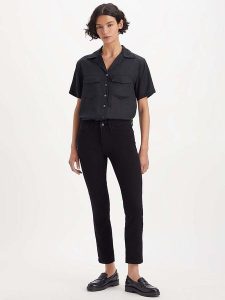 Levi's Dżinsy "712" - Slim fit - w kolorze czarnym rozmiar: W27/L30. Czarne jeansy Levi's®, z aplikacjami. Za 215,21 zł.