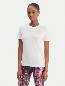 Versace Jeans Couture T-Shirt 80HAHT02 CJ03T Biały Slim Fit. Białe t-shirty Versace Jeans Couture, m, bez wzorów, z bawełny, bez kołnierzyka, bez ramiączek. Za 273,99 zł.
