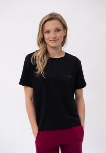 Gładki t-shirt, Comfort Fit, T-YES. Czarne t-shirty Volcano, l, bez wzorów, z elastanu, bez kołnierzyka, bez ramiączek. Za 89,99 zł.