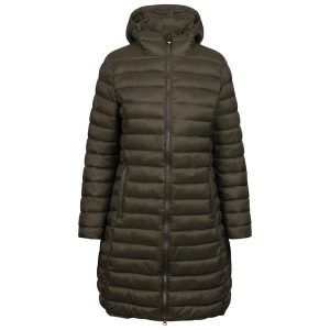 Kurtka Damska Dorothea Padded Jacket. Zielone kurtki Trespass, bez wzorów, z puchu, bez kaptura. Za 330,99 zł.