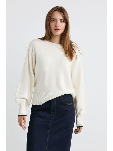 Josephine & Co Sweter "Arno" w kolorze kremowym rozmiar: L. Białe swetry oversize Josephine & Co, l, bez wzorów, bez ramiączek. Za 178,79 zł.