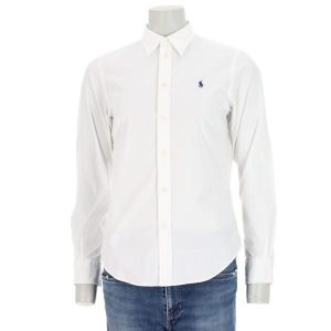Second life - Polo Ralph Lauren klasyczna koszula damska biała - Jak nowy. Białe koszule Ralph Lauren, l, bez wzorów, z jeansu, bez kołnierzyka, bez ramiączek. Za 170,36 zł.