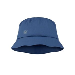 Kapelusz BUFF RAIN BUCKET HAT SOLID DARK DENIM. Niebieskie kapelusze Buff, bez wzorów, z denimu. Za 219,90 zł.