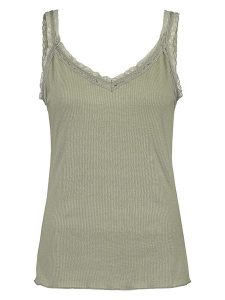 Fresh Made Top w kolorze oliwkowym rozmiar: XS. Zielone topy Fresh Made, xs, bez wzorów, z koronki, bez kołnierzyka, bez ramiączek. Za 17,53 zł.