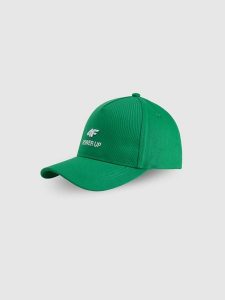 4F Czapka z daszkiem strapback uniseks - zielona S/M. Zielone czapki 4f, bez wzorów, z materiału. Za 79,99 zł.