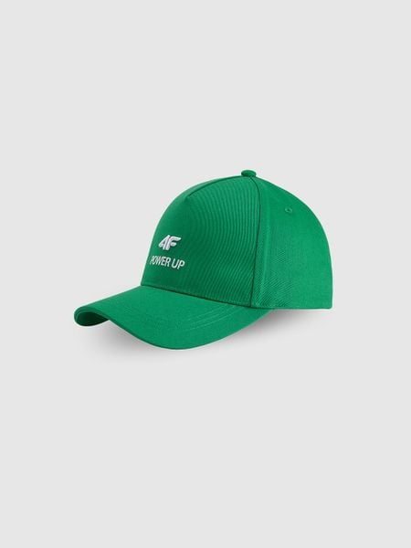 4F Czapka z daszkiem strapback uniseks - zielona S/M. Zielone czapki 4f, bez wzorów, z materiału. Za 79,99 zł.
