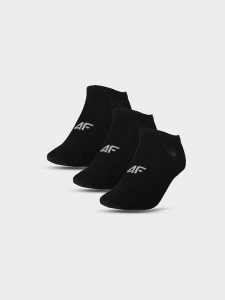 4F Skarpety casual przed kostkę (3-pack) damskie - czarne 32-34. Czarne skarpetki 4f, bez wzorów, z bawełny. Za 44,99 zł.
