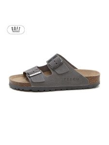 Teegu Skórzane klapki w kolorze szarym rozmiar: 40. Szare klapki teegu, bez wzorów, z otwartym noskiem, bez obcasa. Za 130,99 zł.