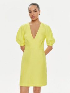 TWINSET Sukienka letnia 241TT2107 Żółty Regular Fit. Żółte kombinezony Twinset, na lato, bez wzorów, z wiskozy, bez kołnierzyka, bez ramiączek. Za 439,00 zł.