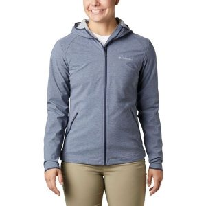 Kurtka Softshell Damska Columbia Heather Canyon. Brązowe kurtki Columbia, s, bez wzorów, z softshellu, z kapturem. Za 412,85 zł.