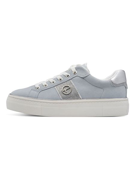 Tamaris Skórzane sneakersy w kolorze błękitnym rozmiar: 37. Niebieskie trampki Tamaris, bez wzorów, z materiału, bez zapięcia. Za 164,02 zł.