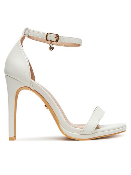 DeeZee Sandały NEW BUENA Biały. Białe sandały DeeZee, bez wzorów, ze skóry, bez obcasa, na szpilce, bez zapięcia. Za 139,99 zł.