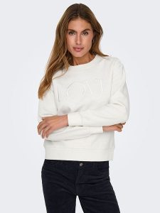 JDY Bluza w kolorze kremowym rozmiar: XL. Brązowe bluzy JDY, xl, bez wzorów, z bawełny, bez kaptura. Za 52,67 zł.