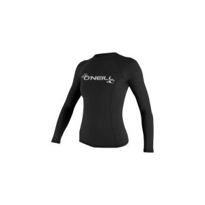 Koszulka ONEILL Women Basic Skins LS Rashguard Black M. Czarne bluzki O'Neill, m, bez wzorów, sportowe, bez kołnierzyka, bez ramiączek. Za 99,99 zł.