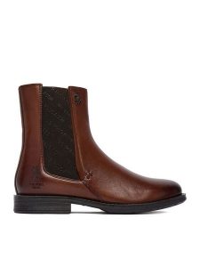 U.S. Polo Assn. Botki CEO-INGRID002W/EL1 Brązowy. Brązowe botki U.S. Polo Assn., bez wzorów, ze skóry, bez obcasa, na płaskiej podeszwie, bez zapięcia. Za 429,99 zł.