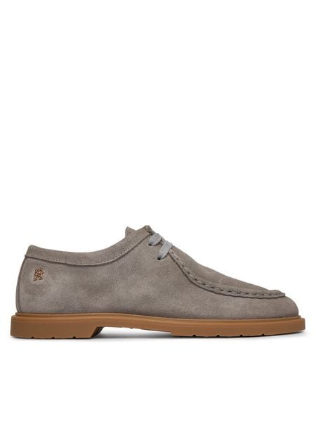 Tommy Hilfiger Półbuty Lightweight Suede Apron Toe FW0FW09262 Szary. Szare półbuty TOMMY HILFIGER, bez wzorów, ze skóry, bez obcasa, na płaskiej podeszwie, bez zapięcia. Za 453,99 zł.