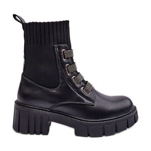 Botki Workery Z Elastyczną Cholewką Czarne Kasseis. Czarne botki na jesień, bez wzorów, ze skóry, bez obcasa, na płaskiej podeszwie, bez zapięcia. Za 182,49 zł.