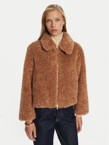 Marella Futro Bello 2423456012 Beżowy Regular Fit. Brązowe płaszcze Marella, bez wzorów, z futra, bez kaptura. Za 949,00 zł.