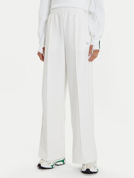Lacoste Spodnie dresowe XF7374 Biały Wide Leg. Białe spodnie dresowe Lacoste, bez wzorów, z bawełny. Za 499,99 zł.