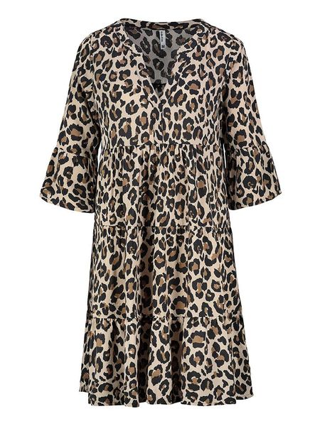 Sublevel Sukienka w kolorze beżowo-brązowym rozmiar: XL. Brązowe sukienki Sublevel, na imprezę, s, bez wzorów, z wiskozy, klasyczne, bez kołnierzyka, bez ramiączek, midi. Za 100,99 zł.