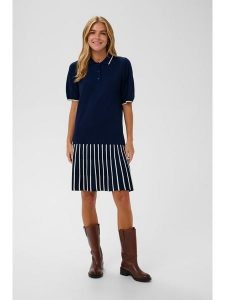 SAINT TROPEZ Sukienka w kolorze granatowym rozmiar: S. Niebieskie sukienki Saint Tropez, na co dzień, s, bez wzorów, bez kołnierzyka, bez ramiączek, midi, proste. Za 144,95 zł.