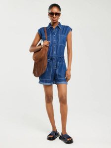 Kombinezon damski jeansowy niebieski Shea 465. Niebieskie kombinezony Big Star, na co dzień, na lato, l, bez wzorów, z jeansu, eleganckie, bez kołnierzyka, bez ramiączek, mini, proste. W wyprzedaży za 119,99 zł.