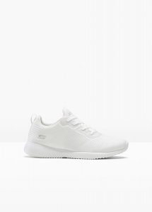 Sneakersy Skechers z pianką memory. Białe buty sportowe bonprix, bez wzorów, bez zapięcia. Za 249,99 zł.