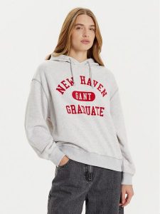 Gant Bluza 4201250 Szary Regular Fit. Szare bluzy GANT, s, bez wzorów, z bawełny, bez kaptura. Za 399,99 zł.