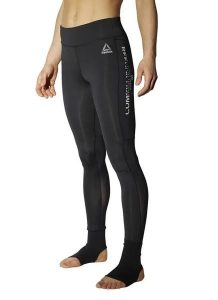 Legginsy sportowe damskie Reebok Combat Ankle Lock S96545. Czarne legginsy Reebok, bez wzorów, z dzianiny. Za 59,00 zł.