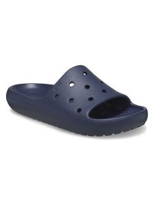 Crocs Klapki w kolorze granatowym rozmiar: 37/38. Niebieskie klapki Crocs, bez wzorów, z otwartym noskiem, bez obcasa. Za 100,99 zł.
