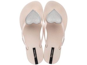 Japonki plażowe damskie Ipanema Maxi Fashion II Fem. Brązowe klapki Ipanema, bez wzorów, z gumy, bez obcasa, na płaskiej podeszwie. Za 206,55 zł.