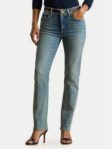 LAUREN RALPH LAUREN Jeansy 200P03646001 Niebieski Straight Fit. Niebieskie jeansy Lauren Ralph Lauren, bez wzorów, z bawełny. Za 689,99 zł.